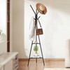 VEVOR Coat Rack, Freestanding Coats Rack Stand with 2 Shelves & 6 Hooks, Free Standing Hall Coat Tree for Entryway, Bedroom, Living Room, Black - 2 of 4