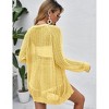 Women Crochet Lightweight Summer Cardigans Cover Up Open Front Long Sleeve - 4 of 4
