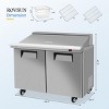 Winado 48 in. 13.1 Cu.Ft. 320W 115V Silver Refrigerated Salad Sandwich Prep Table - 2 of 4