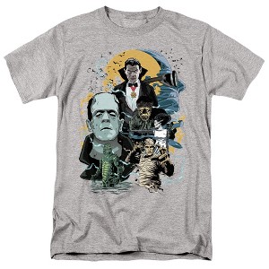 Universal Monsters Monster Mash Adult T Shirt, Charcoal - 1 of 4