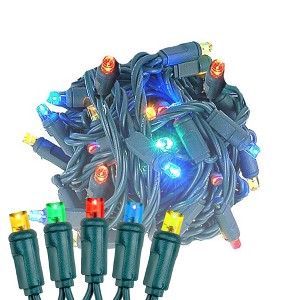 Novelty Lights 50 Light LED Christmas Mini Light Set (Green Wire, 11 feet) - 1 of 4