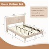 Costway Full/Queen Size Upholstered Bed Frame with Elastic Pockets Mattress Foundation Beige - 4 of 4