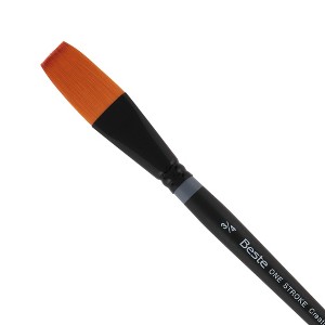 Creative Mark Beste Golden Taklon One Stroke #4 - 2 Pack Artist Brush, Professional Watercolor Brushes, For Acrylic Painting, Short Handle, Sharp - 1 of 4