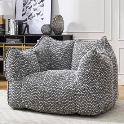 Aukfa Bean Bag Sofa Chair - Ultra-Comfortable Square Lazy Chair for Adults, Soft Premium Fabric for Living Room, Bedroom & Game Room