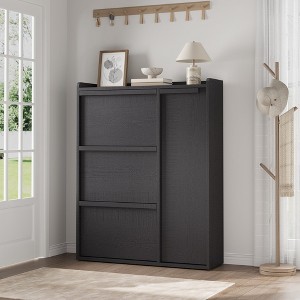 Shoe Storage Cabinet for Entryway with 3 Flip Drawers, Freestanding Narrow Slim Shoe Organizer w/Adjustable Shelf for Living Room, Hallway - 1 of 4
