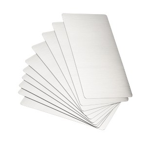 Unique Bargains Stainless Steel DIY Laser Printing Office Engraving Blank Card 10 Pcs - 1 of 4