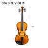 TopComfy 3/4 Acoustic Violin Set with Hard Case Bow Shoulder Rest Rosin Extra Strings Sordine for Kids 9-11 Years Old, Brown, 30.71"*9.84"*5.12" - 3 of 4