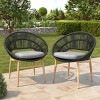 Outdoor Rattan Dining Chairs,Weather Resistant Wicker Dining Chairs with Cushions,Patio Chairs Set of 2 for Garden or Balcony-Koiai - 2 of 4