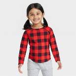 Toddler Girls' Long Sleeve Buffalo Check Shirt - Cat & Jack™ Red
