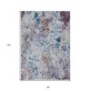 Navy Blue And Sky Blue Floral Washable Indoor Outdoor Area Rug - 3 of 4