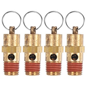 Unique Bargains Brass Automatic Safety Control Threaded Air Compressor Pressure Release Valve 4 Pcs - 1 of 4
