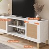 TV Stand Rattan Entertainment Center for 65 Inch TV Modern TV Console Table White Low TV Stand with Storage - 4 of 4