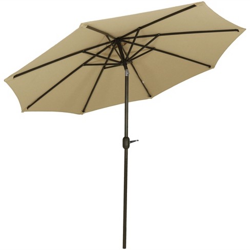 Aluminum Sunbrella Market Tilt Patio Umbrella 9 Beige Sunnydaze Decor Target