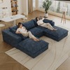 118.2" Corduroy Cloud Feather-filled U-Shaped Sectional Sofa with Deep Seat, Double-Layer Design, Removable Cushions, No Assembly, and DIY Combination - 4 of 4
