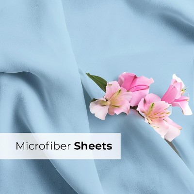 Light Blue Full Size Microfiber Deep Pocket Sheet Set