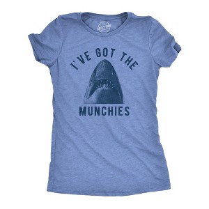 Womens Ive Got The Munchies T Shirt Funny Shark Bite Attack Eating Joke Tee For Ladies - Crazy Dog Women's T Shirt - 1 of 4