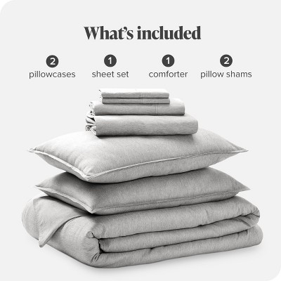 Heather Pewter Queen Down Alternative Microfiber Bed in a Bag Set