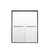 Zeus & Ruta Aluminum Frame Double Sliding Shower Door with 1/4"Clear Tempered Glass, Matte Black Finish - 2 of 4