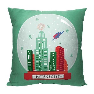 Warner Bros. Justice League Metropolis Globe Throw Pillow 18x18 Inches - 1 of 2