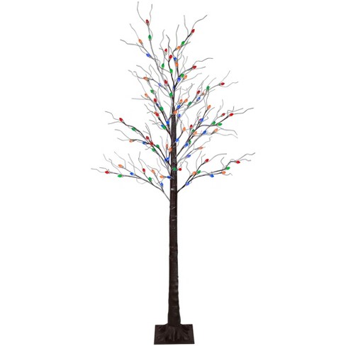 Northlight 6' Brown Led Lighted Frosted Christmas Twig Tree - Multi ...