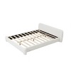 Upholstered Platform Bed Frame with White Boucle Fabric, Modern Bed with Slats and Headboard, No Box Spring Needed-The Pop Home - 2 of 4