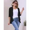 INSPIRE CHIC Women's 3/4 Sleeve Dressy Neck Ruffle Open Front Casual Eyelet Cardigans - 3 of 4