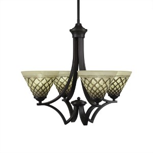 Toltec Lighting Zilo 4 - Light Chandelier in  Dark Granite with 7" Chocolate Icing Shade - 1 of 1