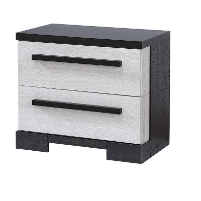 Gulches Contemporary 2-Drawer Nightstand, Rustic Wooden Bedroom Furniture with Sturdy Durable Construction