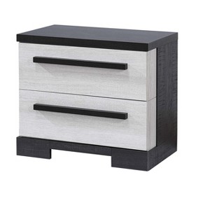 Gulches Contemporary 2-Drawer Nightstand, Rustic Wooden Bedroom Furniture with Sturdy Durable Construction - 1 of 4