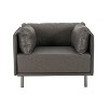 NicBex Modern Mid Century Lounge Accent Chairs for Living Room,Comfy Upholstered Arm Chairs,Sofa Chair with Steel Legs - 4 of 4
