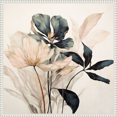 Whimsical Blossoms I White Floater Frame Canvas Print