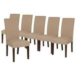 Merrick Lane Mid-Century Panel Back Parsons Accent Dining Chair - Set of 6