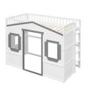 VYNXARIA Twin Size House Loft Bed With Ladder£¬White+Gray Frame - 4 of 4