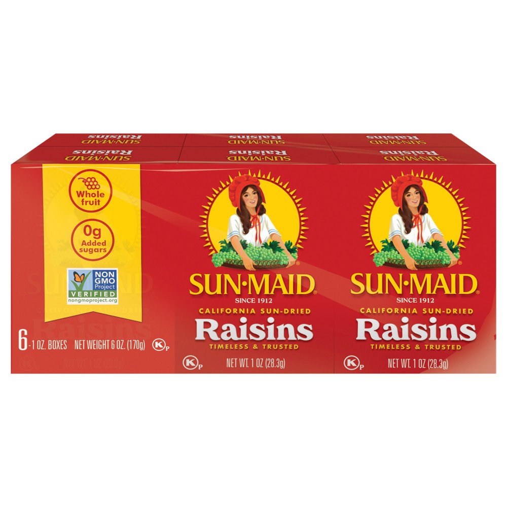 UPC 041143120101 product image for Sun-Maid California Sun-Dried Raisins - 1oz / 6ct | upcitemdb.com