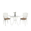 3 Piece Cast Aluminum Patio Bistro Set with Umbrella Hole, Outdoor Table and Chairs for Patio Seating Sets, Small Space Chat Sets-The Pop Home - 2 of 4