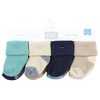 Hudson Baby Infant Boy Cotton Rich Newborn and Terry Socks, Navy Taupe - 2 of 4