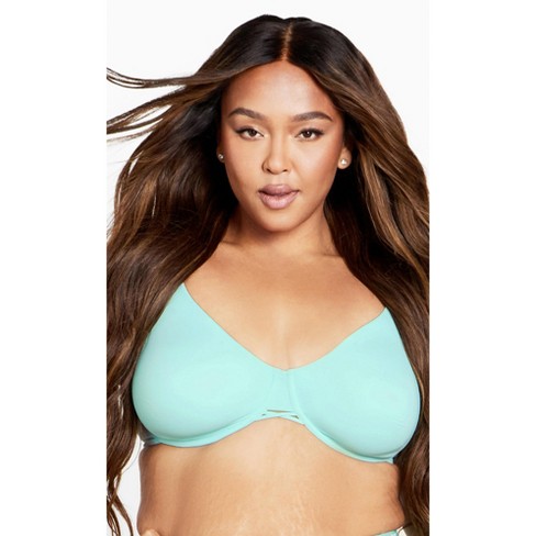 AVENUE | Women's Plus Size Fashion Smooth Back Bra - aqua - 50DD