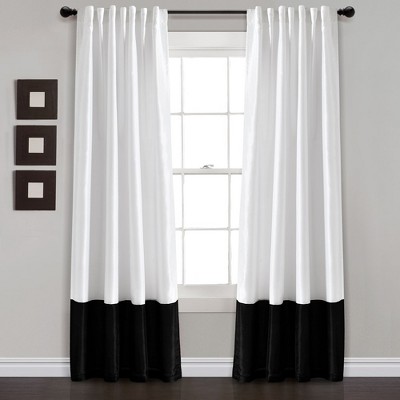 Home Boutique Prima Back Tab/rod Pocket Window Curtain Panels Black ...