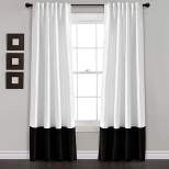 Home Boutique Prima Back Tab/Rod Pocket Window Curtain Panels Black/White 54X84 Set