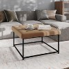 Emma and Oliver 30 in. Faux Leather Square Ottoman with Tufted Design and Sturdy Iron Frame - 2 of 4