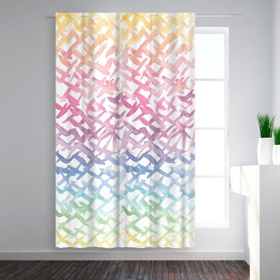 Americanflat Rainbow Abstract by Victoria Nelson Blackout Rod Pocket Single Curtain Panel 50x84