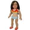 Sophia’s Colorful Two-Piece Striped Bikini & Matching Circle Skirt Cover-Up Summer Swim Bathing Suit Outfit for 18” Dolls, Rainbow - 2 of 2