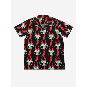 Samurai Jack Repeat Aku Short Sleeve Black Adult Button-Down Shirt - 1 of 4