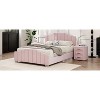 Okak Platform Bed Frame Velvet Upholstered Modern Bed with Vertical Channel Tufted Headboard Noise-Free No Springs Required - 3 of 4