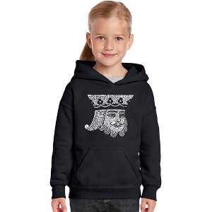 LA Pop Art Girl's Word Art Hooded Sweatshirt - King of Spades - 1 of 4