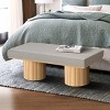 Upholstered Bench With Black Chunky Legs,Entryway Bench,Light Gray Boucle Fabric,Bed-End Bench For Bedroom Living Room,Entryway Shoe Bench-Cuddlewood - 2 of 4
