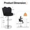 VECELO Velvet Bar Stools Set of 2/4, Adjustable Barstools with Back, Armless Counter Height Stools, Swivel Bar Chairs for Pub or Kitchen Island - 3 of 4