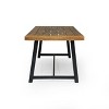 Christopher Knight Home Patrice Outdoor Acacia Wood and Resin 7 Piece Dining Set, Black/Sandblasted Teak - 4 of 4