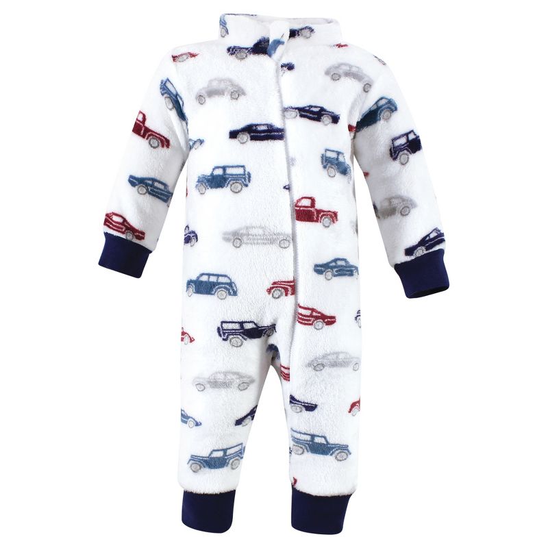 Hudson Baby Infant Boy Plush Jumpsuits, Cars, 3 of 5