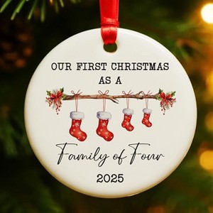 Lomsoe Babys First Christmas Ornament 2025 Girl Boys,Our First Christmas As A Family of Four Ornament Gifts Christmas Tree Ornament Christmas Gift - 1 of 1